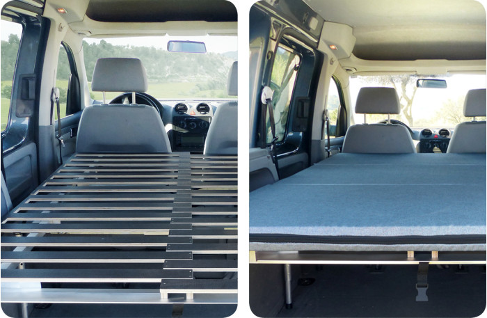 Letto per trasformare il tuo multispazio, furgone, monovolume o SUV in un camper.